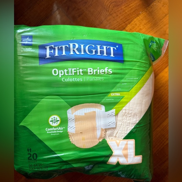 FitRight OptiFit Extra Briefs w/ Tabs, Adult Incontinence Brief, 20ct (80 Total) - Picture 4 of 5